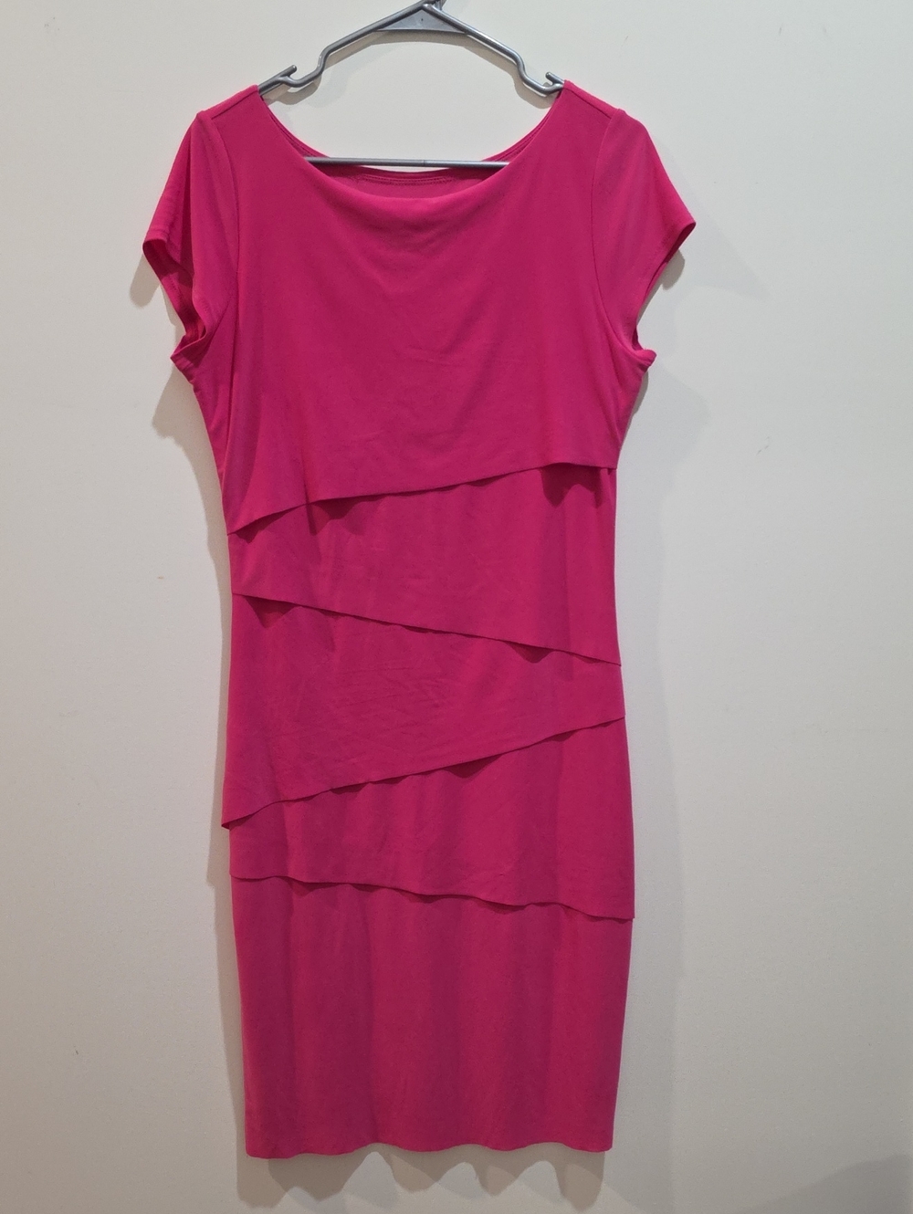 Joseph Ribkoff Hot Pink Layered Midi Dress